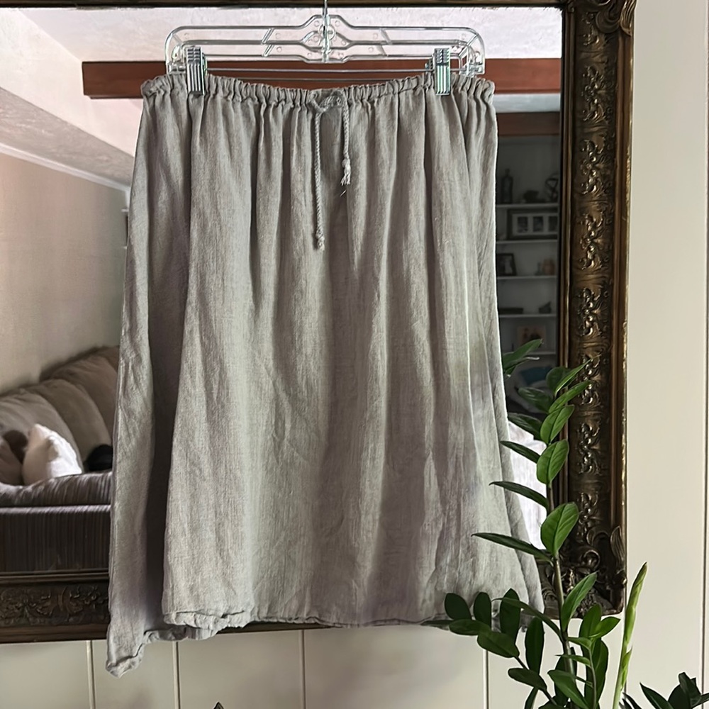 Knock Knock linen drawstring skirt